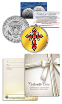 Religious Communion Baptism Cross Keepsake Gift JFK Half Dollar US Coin - £6.86 GBP