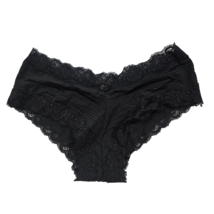 Black Hipster Ribbed Lace Boy Shorts Panties Briefs S Small 5 - $12.86