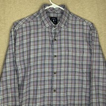 Johnnie-O Top Shelf Terry Gray Plaid Button Down Long Sleeve Men’s Shirt... - $22.43