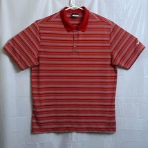 Nike Golf Polo Shirt Men&#39;s Extra Large XL Red White Striped Dri-Fit 465806-648 - £7.88 GBP