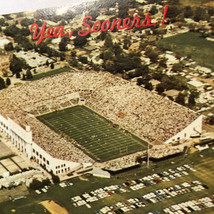 Game Day  Yea Sooners Owens Stadium Aerial View  Norman, OK Vtg 1960&#39;s Postcard - £17.76 GBP