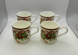 Set of 4 Tiffany &amp; Co. HOLIDAY Ribbon Christmas Mugs Made in Japan - $499.99