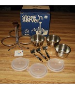 Vintage Foley Store &#39;N Server Stainless Steel 10 Pc. Dressing/Sauce Serv... - $34.99