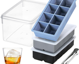 Large Ice Cube Trays for Freezer 3 Pack with Lid and Bin, 2 Inch Silicon... - $27.91