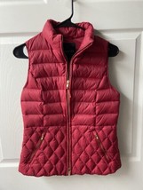 Talbots Petites Size Small Red Down Puffer Vest Zip Up Pockets - £20.96 GBP