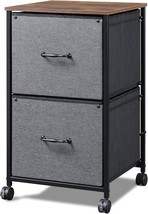 Devaise 2 Drawer Mobile File Cabinet, Rolling Printer Stand,, Rustic Brown - $42.94