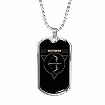 Express Your Love Gifts Sagittarius Dog Tag Zodiac Sign Universe Engraved Stainl - £47.43 GBP