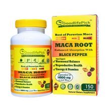 Peruvian Maca Root Capsules with Black Pepper 150 ct. Premium Yellow Mac... - £14.91 GBP