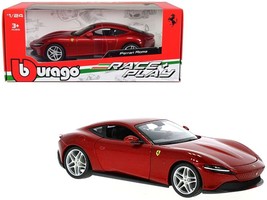Ferrari Roma Red Metallic &quot;Race + Play&quot; Series 1/24 Diecast Model Car by Bburag - £34.46 GBP