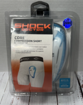 Shock Doctor Core Compression Shorts With Bioflex Cup White Boys XL - £17.57 GBP