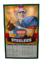 Vintage Pittsburgh Steelers Schedule Wall Poster 1995 Genesee Beer Ale 21.5&quot;x14&quot; - £24.08 GBP
