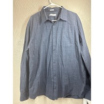 Calvin Klein Long Sleeve Button Down Blue Shirt Business Casual Size XXL - $372.25 MXN