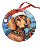 Dachshund Puppy Dog Red And Blue Holiday Christmas Ornament New - £6.35 GBP