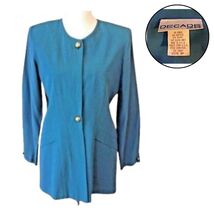 Decade Designs Vintage Top Formal Blue Petite Blouse Shirt - Size 8P - €13,59 EUR