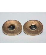 Vintage 14K Yellow Gold Matte Finish Oval Cufflinks Black Star Sapphire ... - $1,828.28 CAD