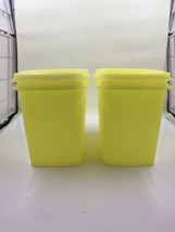 Tupperware 1243-3 Yellow Shelf Saver 2 Storage Containers With Lids Vintage - £11.06 GBP