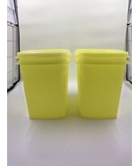 Tupperware 1243-3 Yellow Shelf Saver 2 Storage Containers With Lids Vintage - £11.63 GBP