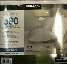 Kirkland Signature 680 Thread Count 6-piece Sheet Set, Queen White  - $54.45