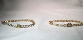 Sterling Silver Gold Vermeil Diamond Gemstone Bracelets - Lot of 2 - K1121 - £43.63 GBP
