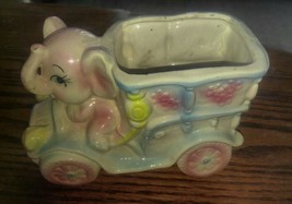 Vintage RELPO Ceramic Baby Nursery Planter -  - Elephant Truck Cute 2036 - £13.57 GBP