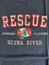 Amphibious Outfitters Men&#39;s T-Shirt Medium Rescue Scuba Diver Navy Blue - $485.99 MXN