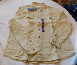 Lucky Brand Men&#39;s Long Sleeve Button Front shirt Size XXL Oatmeal 7MS3000 NWT - £26.10 GBP