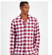 Club Room Men&#39;s Plaid Flannel Pajama Top Shirt Lounge Sleepwear Large To... - $11.83