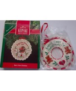 Hallmark Keepsake Ornament 1990 Baby’s First Christmas Embroidered Wreath  - $13.60 CAD