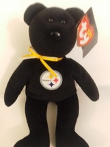 Ty Beanie Babies NFL Pittsburgh Steelers Bear 8&quot; Retired Mint With All Tags - £23.48 GBP