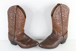 Vintage 70s Streetwear Mens 10 3E Pebble Grain Tribal Leather Cowboy Boo... - $128.65