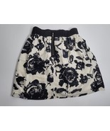 Ann Taylor LOFT Womens Skirt Size 0 Black Ivory White Floral Lined - £12.57 GBP