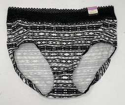 Cacique NWT High Leg Brief 18/20 White Black lace panties E3 - £8.91 GBP