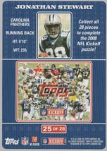 Jonathan Stewart 2008 Topps Kickoff Puzzle #25 Carolina Panthers Football Card - £1.36 GBP