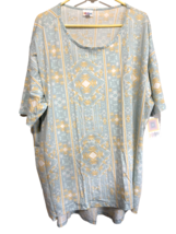 Lularoe Irma 3XL Light Green Geometric Womens Shirt Top Blouse NEW - $9.90