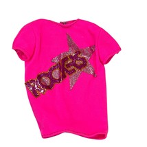 Vintage Mattel Barbie &amp; Rockers Pink Doll Shirt - $9.60