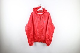 Vintage 80s Izod Lacoste Mens XL Distressed Croc Logo Full Zip Hooded Jacket Red - £54.14 GBP
