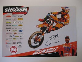 Justin Bogle supercross motocross signed autographed 12x18 Poster COA - £77.31 GBP