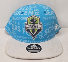 Seattle Sounders FC Adidas Hat Cap Sky of Blue Sea of Green Snapback - £11.92 GBP