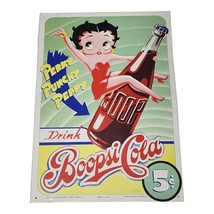 Betty Boop Tin Sign 13x9 Perky Punchy Peppy Drink Boopsi Cola Vintage Decor - $12.19