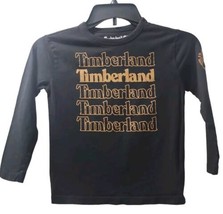 Timberland Boys Size M 5 Long Sleeve Shirt Black Graphic Logo Print - $18.80