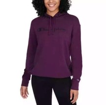 Champion Color Block Logo Print Cotton Blend Hoodie Plum Port Women&#39;s Sz... - $399.63 MXN