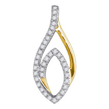 10kt Yellow Gold Womens Round Diamond Oval Fashion Pendant 1/5 Cttw - £191.84 GBP