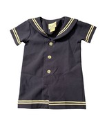 Vintage Lito Childrens Wear Navy Sailor Romper Outfit W/ Gold Accents M ... - $32.91 CAD
