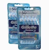 Gillette Sensor3 Cool Men&#39;s Disposable Razors 5 Count 2pk - £12.98 GBP