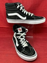 VANS Suede Skateboard Sneakers High Top 721454 Black &amp; White Canvas Men Sz 7.5 - £30.15 GBP