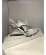 Good American Clear Wedge Sandals Silver Women Sz 7 Neoprene  Cinderella... - £94.30 GBP