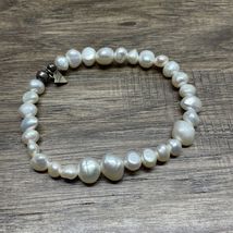 Vintage Sterling Silver Natural Pearl Baroque Bracelet Estate Jewelry Fi... - $49.49