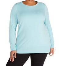 allbrand365 designer Womens Activewear Plus Size Lattice back Top, 3X, Aqua Haze - £38.88 GBP