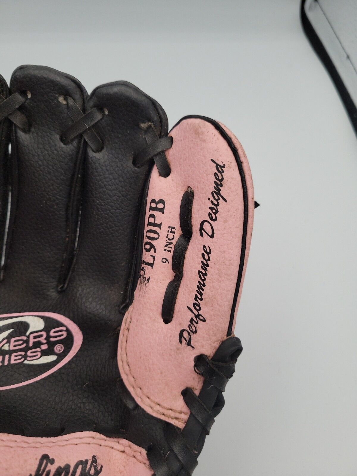 Rawlings 9" PL90PB Youth Black Pink TBall Mitt Baseball Glove Right