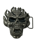 Skull Flaming Belt Buckle Fire Tattoo Goth Tribal Large Skeleton Scary N... - $51.90 CAD
